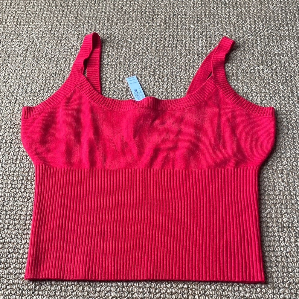 Victorias Secret Pink Red Ribbed Women's Top NWT